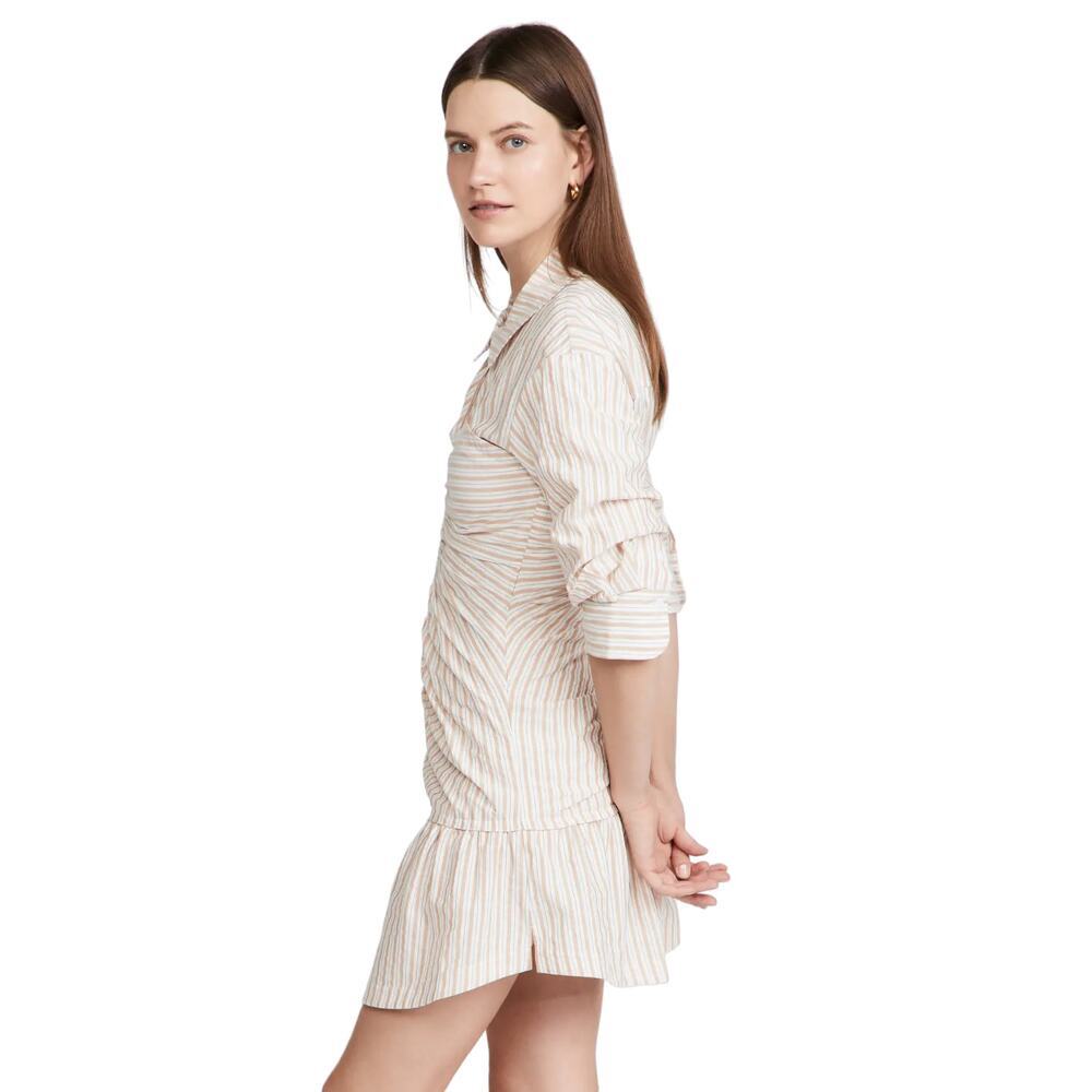 Jonathan Simkhai Beige Striped Mini Dress - Picture 2 of 12